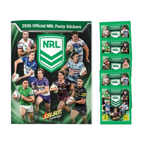 2026 NRL Rugby Stickers Book Album w/ 5 Packs