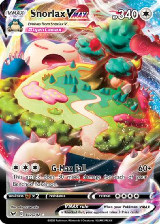 Snorlax VMAX 142/202 - SWSH01 Sword & Shield Base Set Holofoil