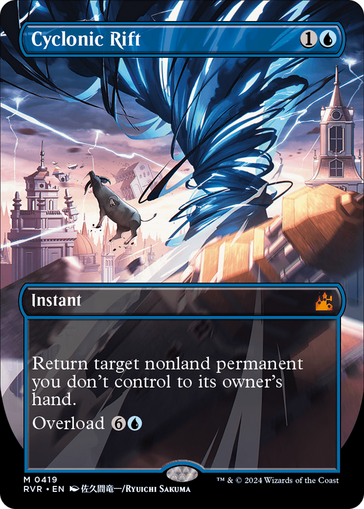 FOIL Cyclonic Rift (Anime Borderless) (RVR-419) - Ravnica Remastered - Magic The Gathering