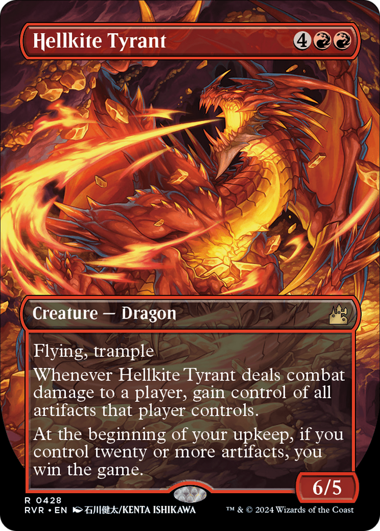 FOIL Hellkite Tyrant (Anime Borderless) (RVR-428) - Ravnica Remastered - Magic The Gathering