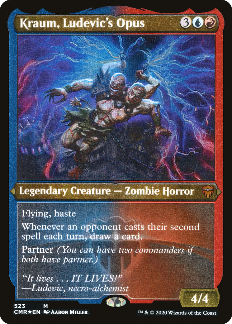 ETCHED FOIL Kraum, Ludevic's Opus (Foil Etched) (CMR-523) - Commander Legends - Magic The Gathering