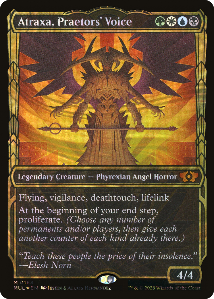 FOIL Atraxa, Praetors' Voice (Halo Foil) (MUL-163) - Multiverse Legends - Magic The Gathering
