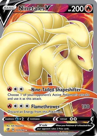 Ninetales V 177/192 - Pokemon Rebel Clash Holofoil