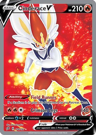 Cinderace V 178/192 - Pokemon Rebel Clash Holofoil