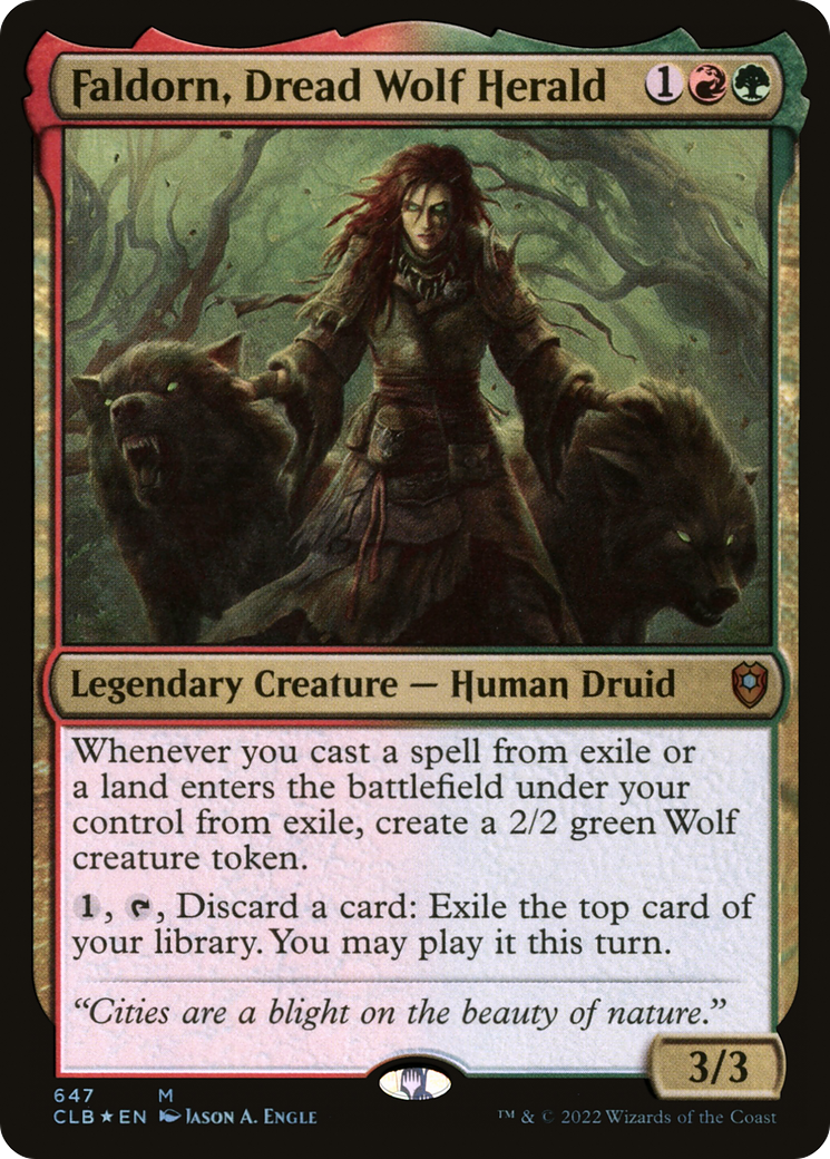 FOIL Faldorn, Dread Wolf Herald (CLB-647) - Commander Legends: Battle for Baldur's Gate - Magic The Gathering