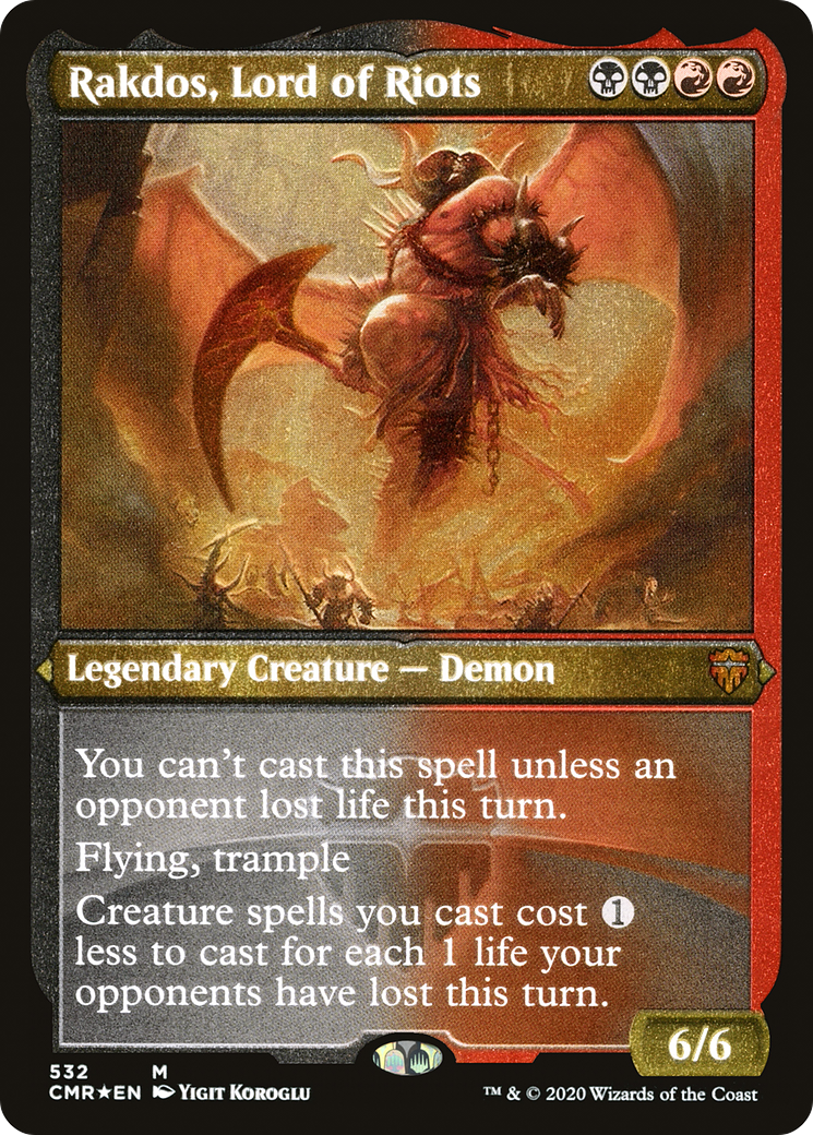 ETCHED FOIL Rakdos, Lord of Riots (Foil Etched) (CMR-532) - Commander Legends - Magic The Gathering