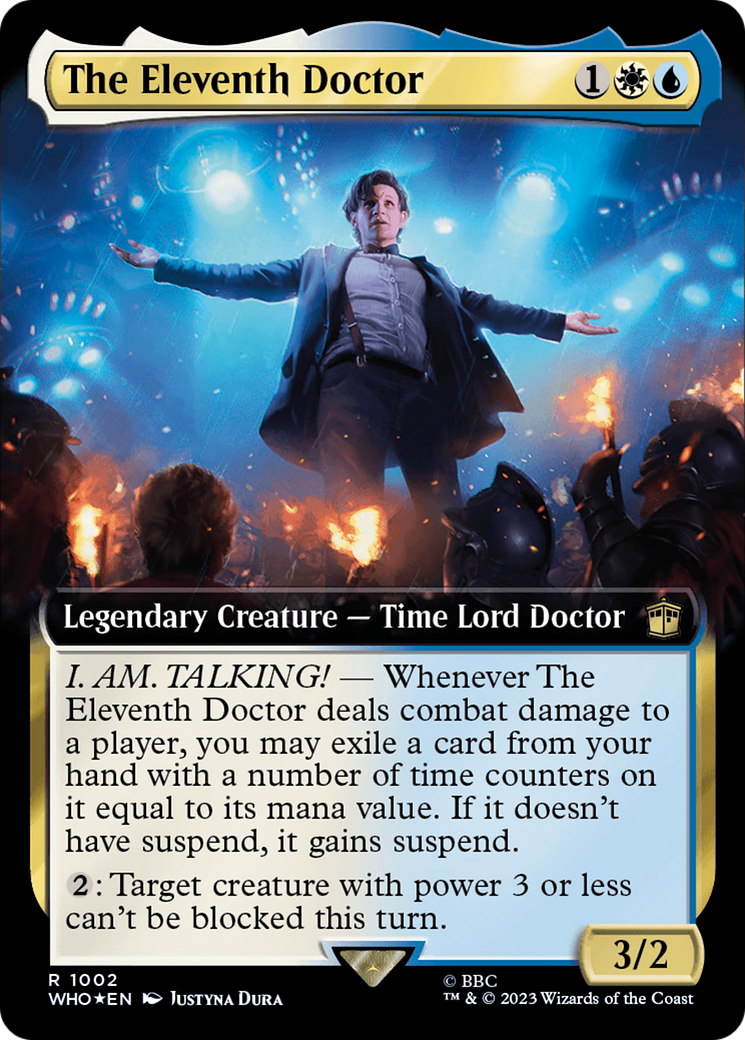 FOIL The Eleventh Doctor (Extended Art) (Surge Foil) (WHO-1002) - Doctor Who - Magic The Gathering