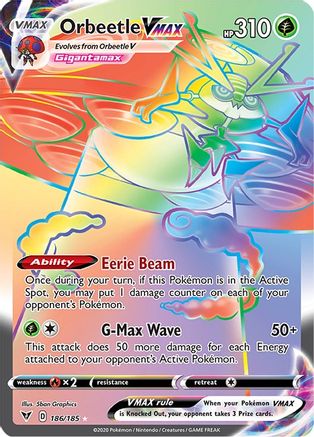 Orbeetle VMAX 186/185 - Pokemon Vivid Voltage Holofoil