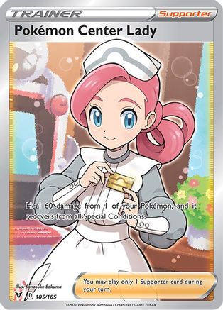 PokÃ©mon Center Lady 185/185 - Pokemon Vivid Voltage Holofoil