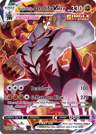 Single Strike Urshifu VMAX 168/163 - Pokemon Battle Styles Holofoil