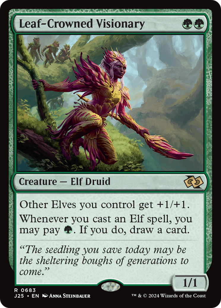 Leaf-Crowned Visionary (J25-683) - Foundations Jumpstart - Magic The Gathering