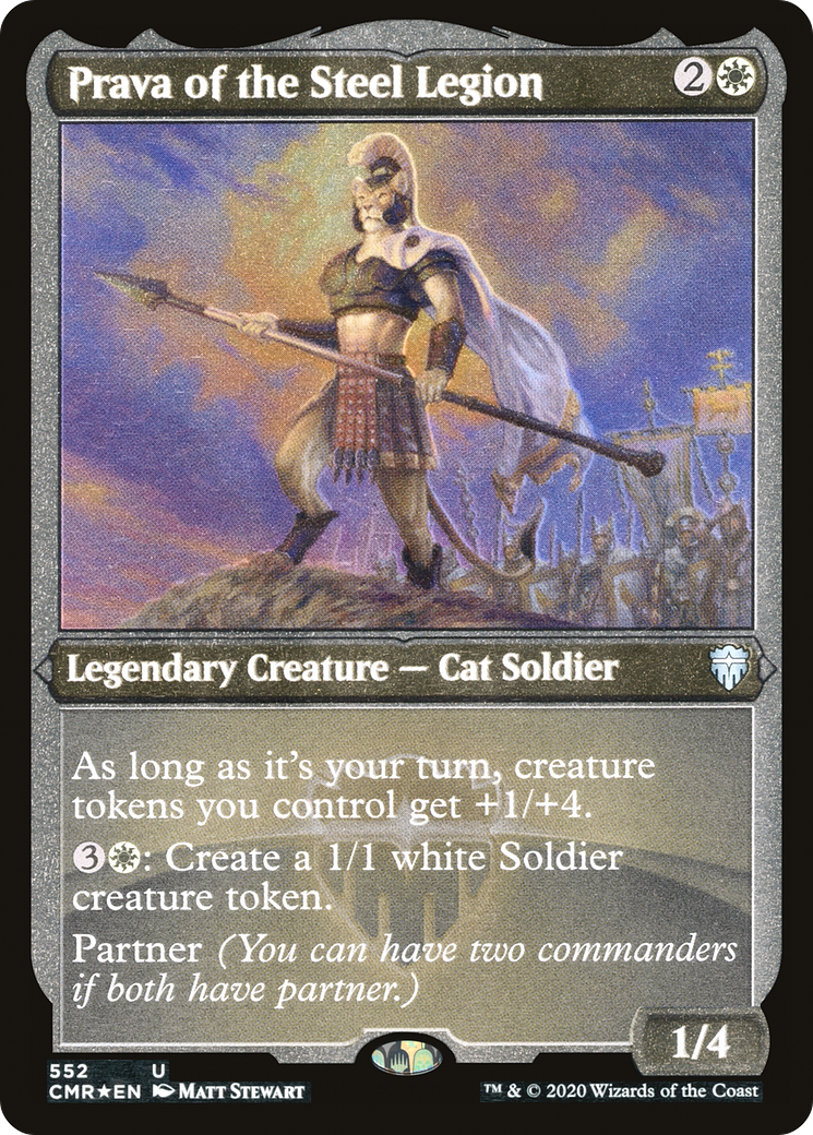 ETCHED FOIL Prava of the Steel Legion (Foil Etched) (CMR-552) - Commander Legends - Magic The Gathering