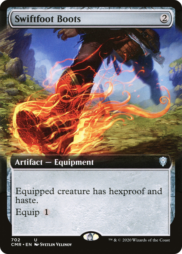 FOIL Swiftfoot Boots (Extended Art) (CMR-702) - Commander Legends - Magic The Gathering