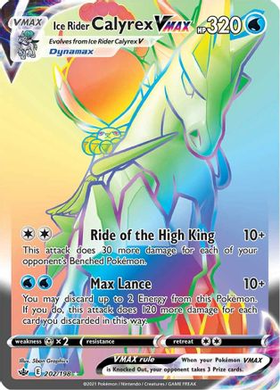 Ice Rider Calyrex VMAX 202/198 - Pokemon Chilling Reign Holofoil