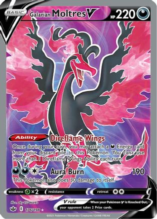 Galarian Moltres V 176/198 - Pokemon Chilling Reign Holofoil