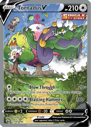Tornadus V 185/198 - Pokemon Chilling Reign Holofoil
