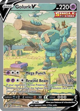 Golurk V 182/203 - Pokemon Evolving Skies Holofoil