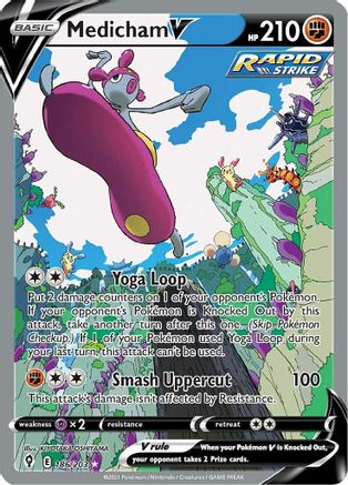 Medicham V 186/203 - Pokemon Evolving Skies Holofoil