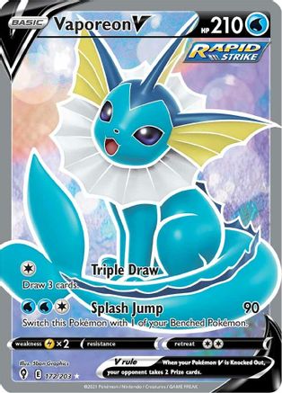 Vaporeon V 172/203 - Pokemon Evolving Skies Holofoil