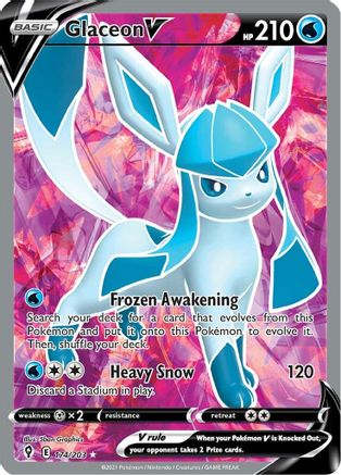 Glaceon V 174/203 - Pokemon Evolving Skies Holofoil