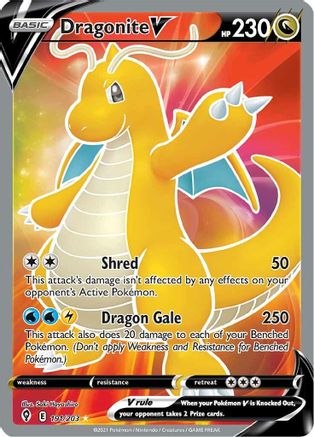 Dragonite V 191/203 - Pokemon Evolving Skies Holofoil