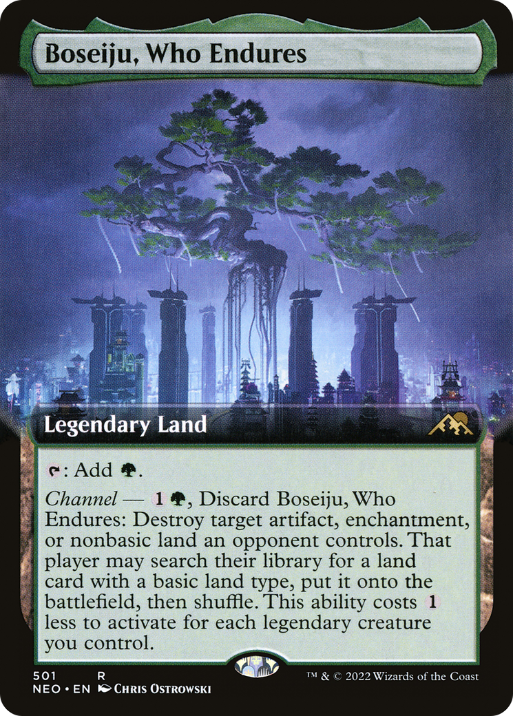 Boseiju, Who Endures (Extended Art) (NEO-501) - Kamigawa: Neon Dynasty - Magic The Gathering