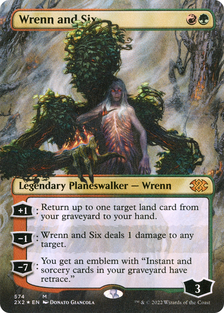 FOIL Wrenn and Six (Textured Foil) (2X2-574) - Double Masters 2022 - Magic The Gathering