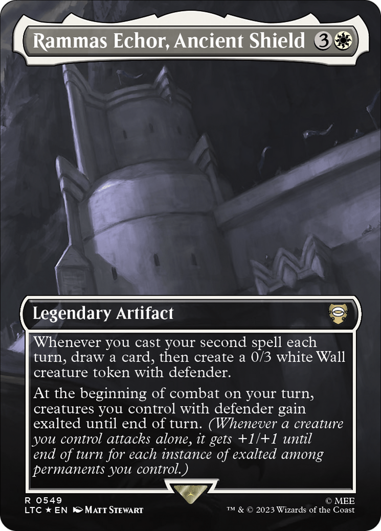 FOIL Rammas Echor, Ancient Shield (Borderless) (Surge Foil) (LTC-549) - Tales of Middle-earth Commander - Magic The Gathering