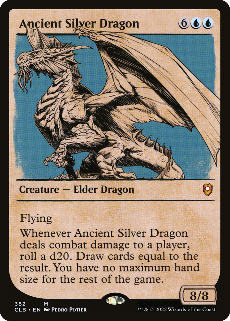 FOIL Ancient Silver Dragon (Showcase) (CLB-382) - Commander Legends: Battle for Baldur's Gate - Magic The Gathering