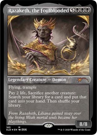 FOIL Razaketh, the Foulblooded (Foil Etched) (SLD-163) - Secret Lair Drop Series - Magic The Gathering