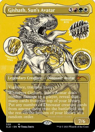 FOIL Gishath, Sun's Avatar (Foil Etched) (SLD-320) - Secret Lair Drop Series - Magic The Gathering