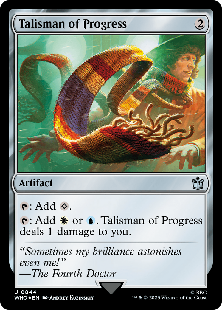 FOIL Talisman of Progress (Surge Foil) (WHO-844) - Doctor Who - Magic The Gathering