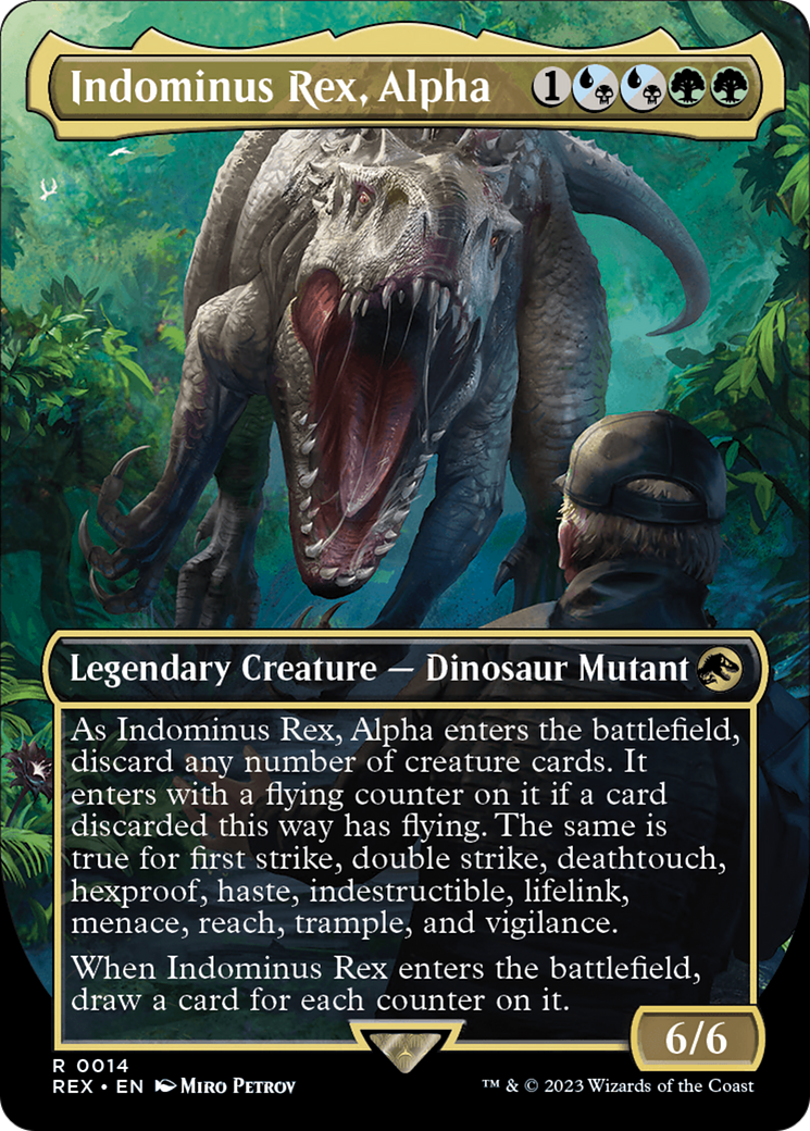 Indominus Rex, Alpha (Borderless) (REX-014) - Jurassic World Collection - Magic The Gathering