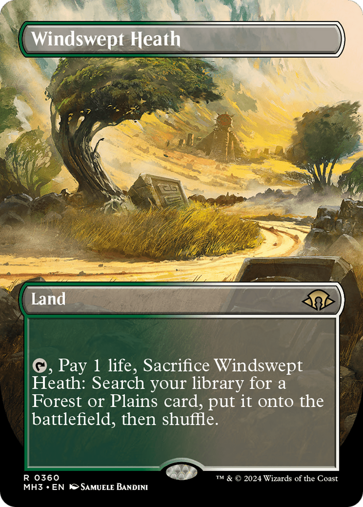 FOIL Windswept Heath (Borderless) (MH3-360) - Modern Horizons 3 - Magic The Gathering