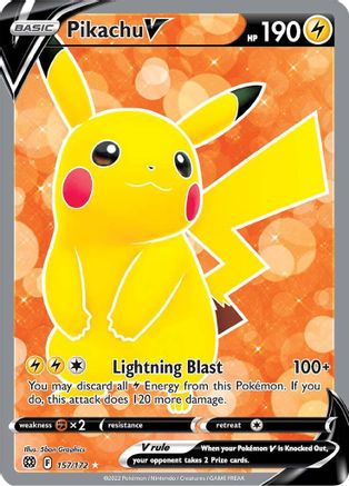 Pikachu V 157/172 - Pokemon Brilliant Stars Holofoil