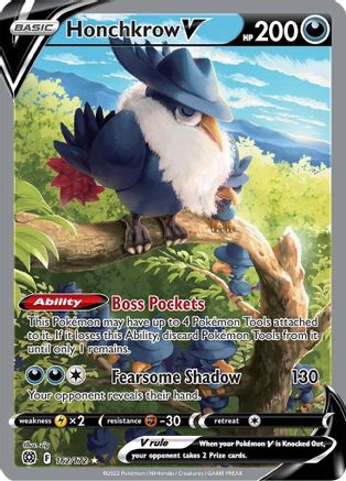 Honchkrow V 162/172 - Pokemon Brilliant Stars Holofoil