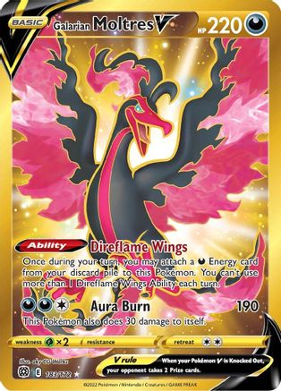 Galarian Moltres V 183/172 - Pokemon Brilliant Stars Holofoil