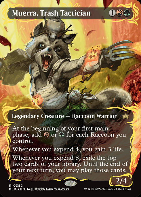 FOIL Muerra, Trash Tactician (BLB-352) - Bloomburrow: (Showcase) (Borderless) - Magic The Gathering