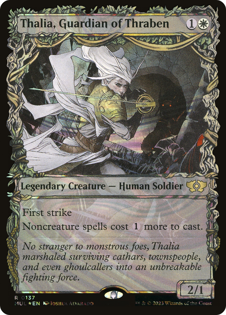 FOIL Thalia, Guardian of Thraben (Halo Foil) (MUL-137) - Multiverse Legends - Magic The Gathering