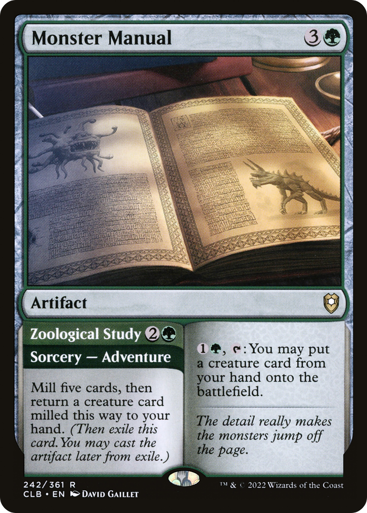 Monster Manual (CLB-242) - Commander Legends: Battle for Baldur's Gate - Magic The Gathering