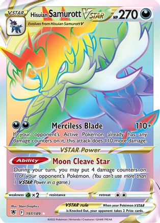 Hisuian Samurott VSTAR 197/189 - Pokemon Astral Radiance Holofoil