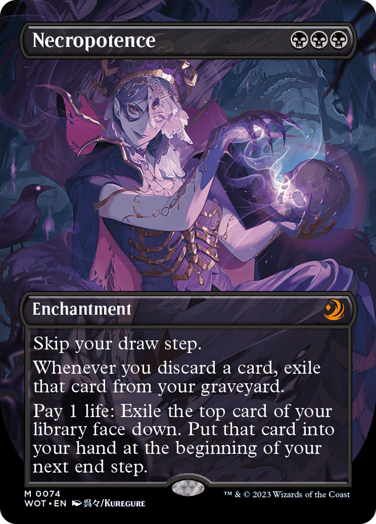 Necropotence (Anime Borderless) (WOT-074) - Wilds of Eldraine: Enchanting Tales - Magic The Gathering