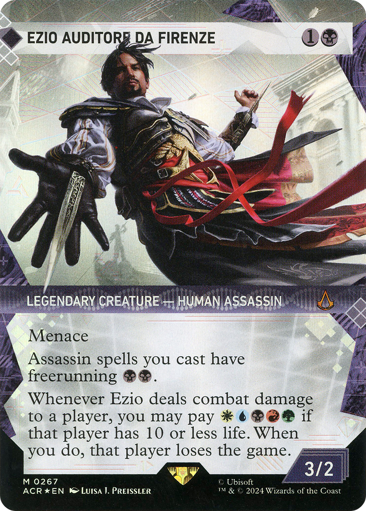 FOIL Ezio Auditore da Firenze (Showcase) (Textured Foil) (ACR-267) - Assassin's Creed - Magic The Gathering