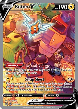 Rotom V 177/196 - Pokemon Lost Origin Holofoil