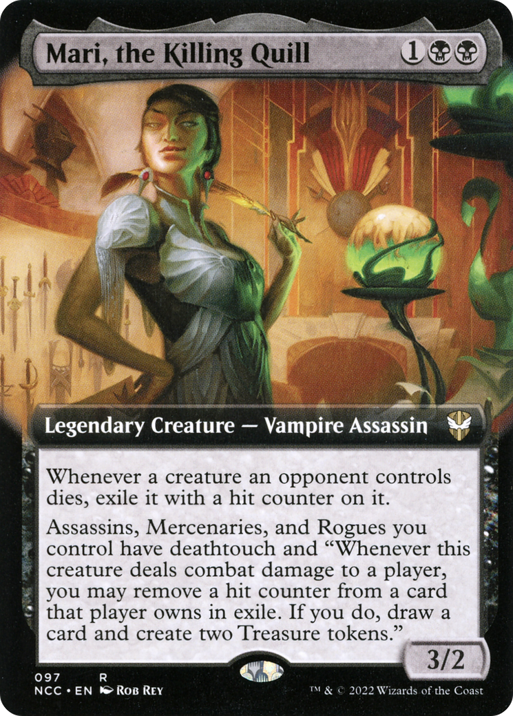 FOIL Mari, the Killing Quill (Extended Art) (NCC-097) - New Capenna Commander - Magic The Gathering