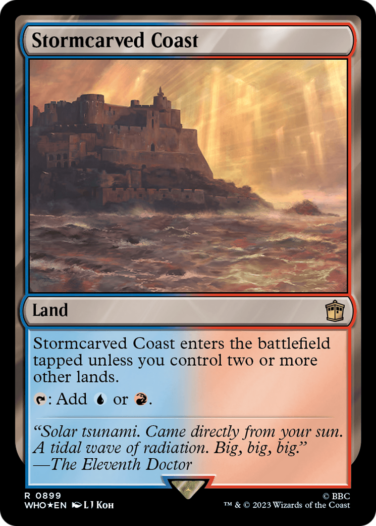 FOIL Stormcarved Coast (Surge Foil) (WHO-899) - Doctor Who - Magic The Gathering