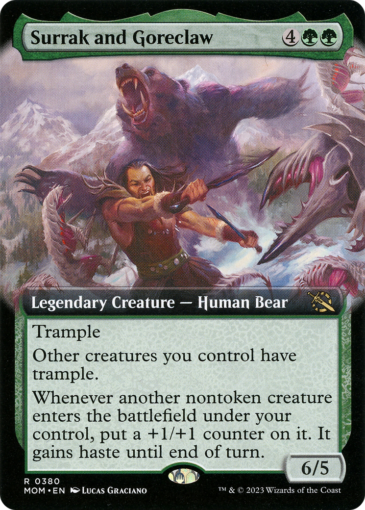 Surrak and Goreclaw (Extended Art) (MOM-380) - March of the Machine - Magic The Gathering