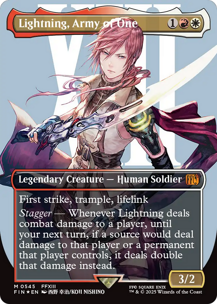 Lighting Ffe FOIL Lightning, Army of One (FIN-545) - FINAL FANTASY (Borderless) - M ...