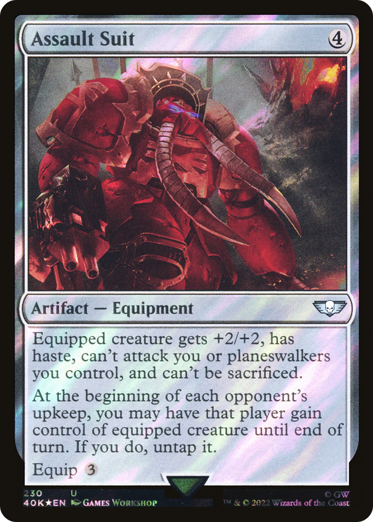 FOIL Assault Suit (Surge Foil) (40K-230) - Warhammer 40,000 Commander - Magic The Gathering