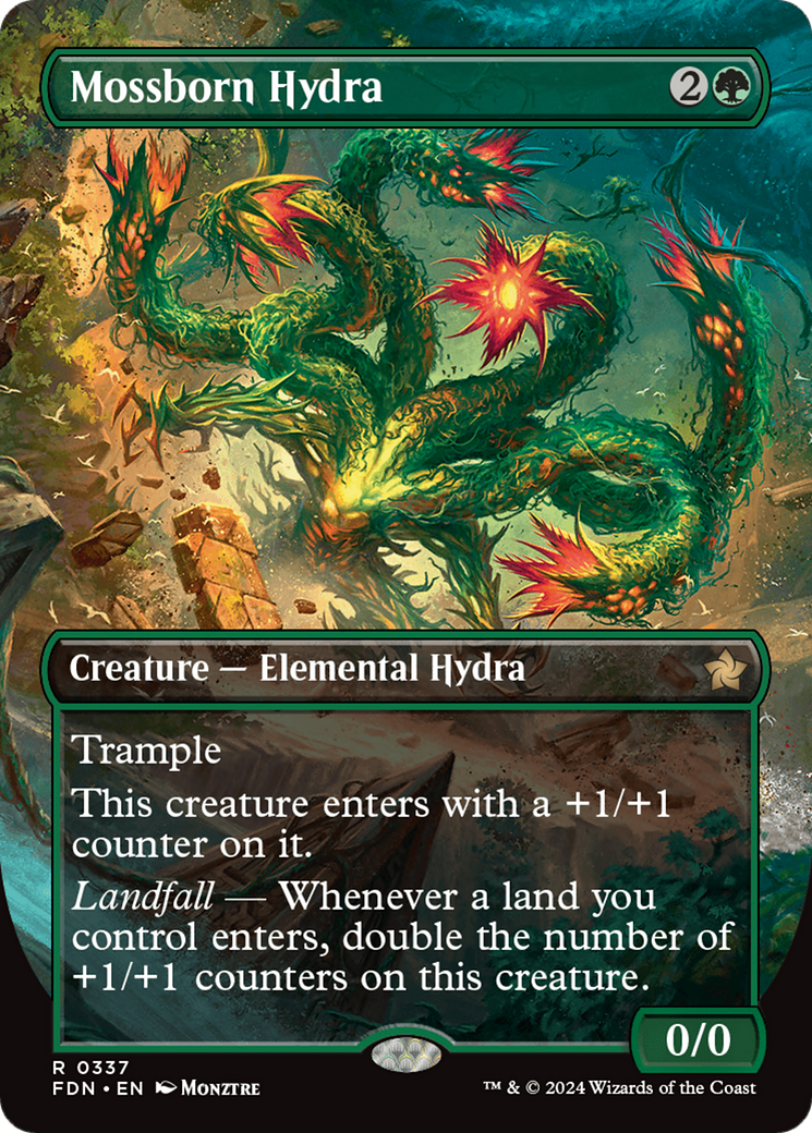 FOIL Mossborn Hydra (FDN-337) - Foundations - Magic The Gathering